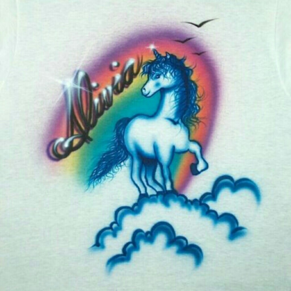 COPY - UNICORN Airbrushed T-shirt Custom Made to Order